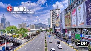 Xining Downtown Walk Capital of Qinghai Province | Central Square area | 4K HDR | 西宁市区 中国青海省 中心广场地区