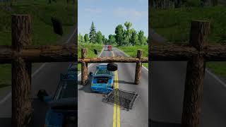 car vs log gate #6 #shortsfeed #shorts #beamng #beamngdrive #car #gadi #crash