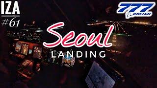 B777 ICN  Seoul Incheon | LANDING 34L | 4K Cockpit View | ATC & Crew Communications