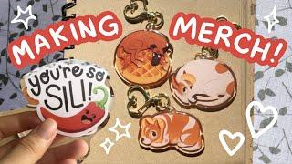 Make Merch With Me!  Acrylic Charms, Stickers, Washi Tape from @vogracecharms!