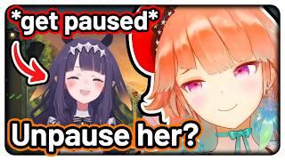 Past Ina gets paused by Kiara on stream 【Hololive EN】