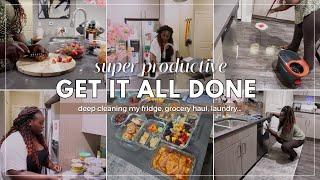 Get it All Done With Me: Deep Cleaning My Fridge | Grocery Haul | Meal Prep | Laundry