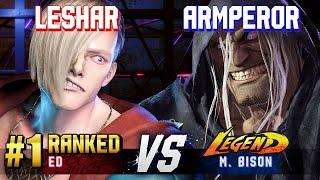 SF6 ▰ LESHAR (#1 Ranked Ed) vs ARMPEROR (M.Bison) ▰ High Level Gameplay