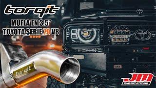 MEJORAS EN EL ESCAPE -MUFLA EN 3.5"  TORQIT - LAND CRUISER SERIE 79 V8 - JM FABRICATIONS