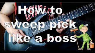 Beginner Sweep Arpeggio Guitar Lesson