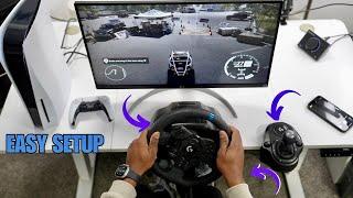 How to setup Logitech G923 steering wheel, Pedals and shifter Ps5/PC