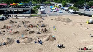 Singing Sands Sand Sculpting Festival Tour Drone Footage Michigan City Indiana 4K