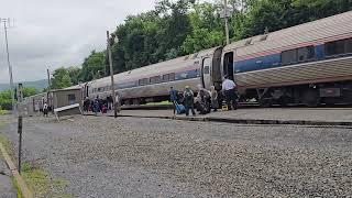 Amtrak #131 leads the eastbound Pennsylvanian at Lewistown, PA (05/29/2025)