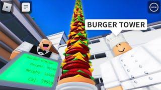 ️ADMIN️ GIANT BURGER TOWER in ROBLOX Cook Burgers (FUNNY MOMENTS)