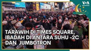 Tarawih di Times Square, Ibadah di antara Jumbotron dan Suhu Dingin -2C