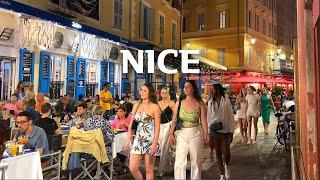 [4K] Nice Night Walk/Capital of the Alpes-Maritimes on the French Riviera⭐ July 2023