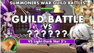 SUMMONERS WAR : Guild Battle VS Light/Dark Nat 5 Teams!
