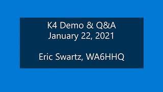 Elecraft K4 Demo & Q&A  Jan 22, 2021