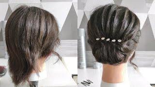 Easy Hairstyle for short hair (sanggul modern cantik untuk rambut pendek)