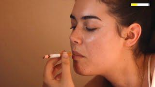 Margherita Corradi and Giorgia Frank smoking cigarette 