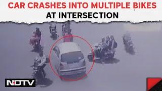 Kolhapur Accident Today | Car Crashes Into Multiple Bikes At Intersection In Maharashtra, 3 Dead