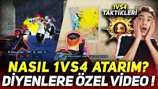 EN İYİ 1vs4 TAKTİKLERİ BU VİDEODA 1vs4 KASARAK NASIL FATİH OLDUM? / PUBG MOBİLE GAMEPLAY