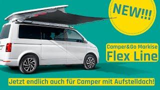 Stützenlose Markise für Camper mit Aufstelldach. Die Neuvorstellung.