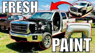 My CHEAP $3000 WRECKED Truck is Completely Repainted - Episode 2