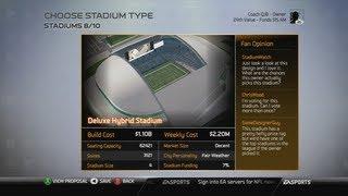 Madden 25 Connected Franchise Owner Mode - Showing the Basics - Building New Stadium - Gameplay