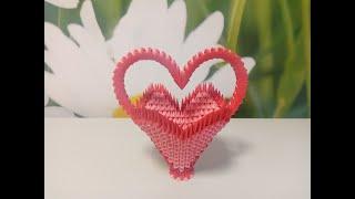 Ваза-сердечко в технике модульное оригами (мастер-класс)