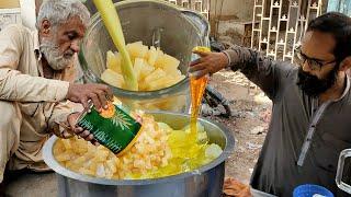 Refreshing Pineapple Juice  Summer Special Street Drink Pineapple Milkshake. SUMMER STREET DRINKS