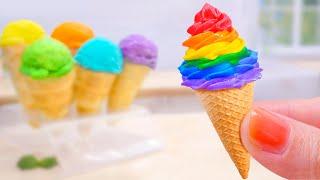  Beautiful Miniature Rainbow Ice Cream For Summer | Coolest Dessert Fruits Ice Cream By Mini Yummy