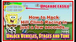 How To Hack Hill Climb Racing where you can Unlock all the Vehicles and Stages