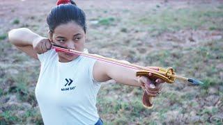 How To Make Powerful Arrow Slingshot | Arrow Slingshot Vs Cokes