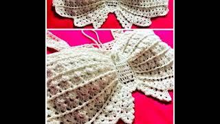 75 ideias de top cropped em crochê #croche #crochet