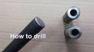How to drill centered hole in a rod - Homemade idea