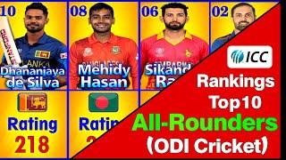 Top 10 All-rounders in ODI Cricket || ICC Rankings ||