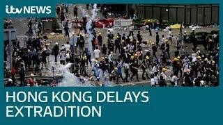 Hong Kong delays extradition debate over huge protests| ITV News