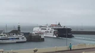 Condor Rapide Incat High Speed Ferry leaving Guernsey Harbour