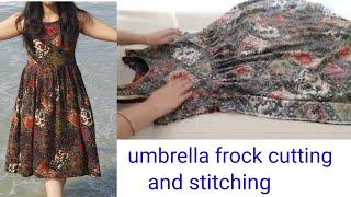 umbrella frock cutting and stitching/ umbrella kurti/suit/dress cutting step bty step