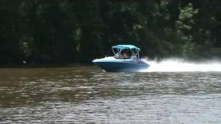 Sea Ray F-16 Jet Boat doin what jet boats do best