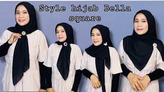 #4 Tutorial hijab segi empat Bella square simple & cantik,#subscribe #hijab #style #tutorialhijab