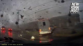 Shocking video shows the moment a car gets totaled by deadly Tennessee tornado