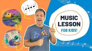 Music Lesson for Kids | Reading Music Story & Movement Song