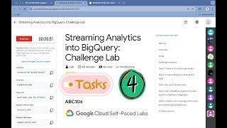 [TASK 4] Streaming Analytics into BigQuery: Challenge Lab #qwiklabs || #ARC106 | With Explanation️]