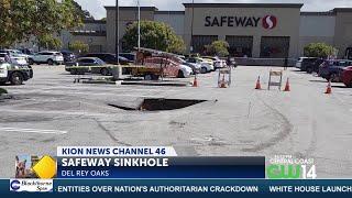 Del Rey Oaks cones off sinkhole in Safeway parking lot