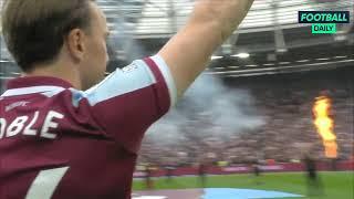 A tribute to Mark Noble from the West Ham fans as he steps out onto the pitch for the final time..