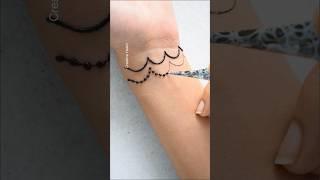 Unique Style Bracelet Mehndi design  #mehndi #henna