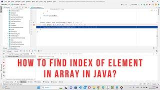 How to find index of element in array in java?