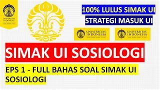 Pembahasan Soal SIMAK UI Sosiologi - Eps 1