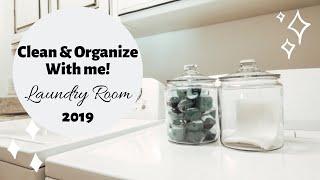 CLEAN & ORGANIZE WITH ME | LAUNDRY ROOM ORGANIZATION | LAUNDRY ROOM DECLUTTER 2019