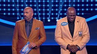 Bruce Smith Shocks Steve Harvey During 'Fast Money' - Celebrity Family Feud