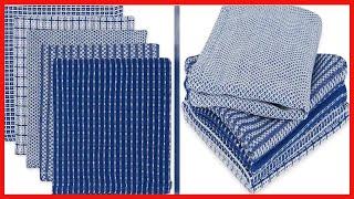 DII Ultra Absorbent, Everyday Cotton Kitchen Towels, Dishcloth Set, Assorted Blue, 5 Piece