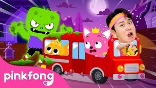 The Wheels on the Halloween Bus go Round and Round | Escape the Monsters | Hoi | Official Pinkfong