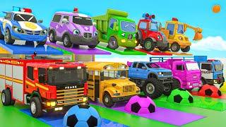 Wheels on the bus | Soccer ball shaped wheels, training videos | Baby Nursery Rhymes & Kids Songs